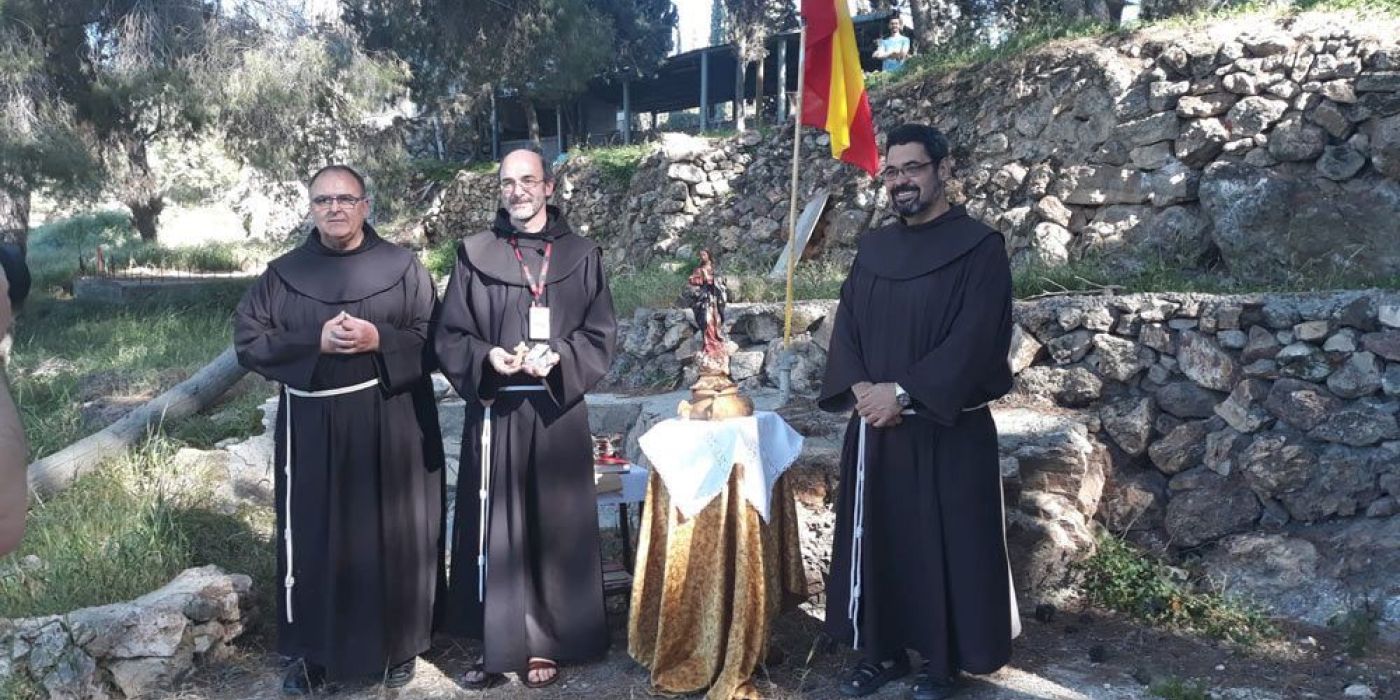 Bendición de la primera piedra. Capilla de La Inmaculada en Beit Sahour