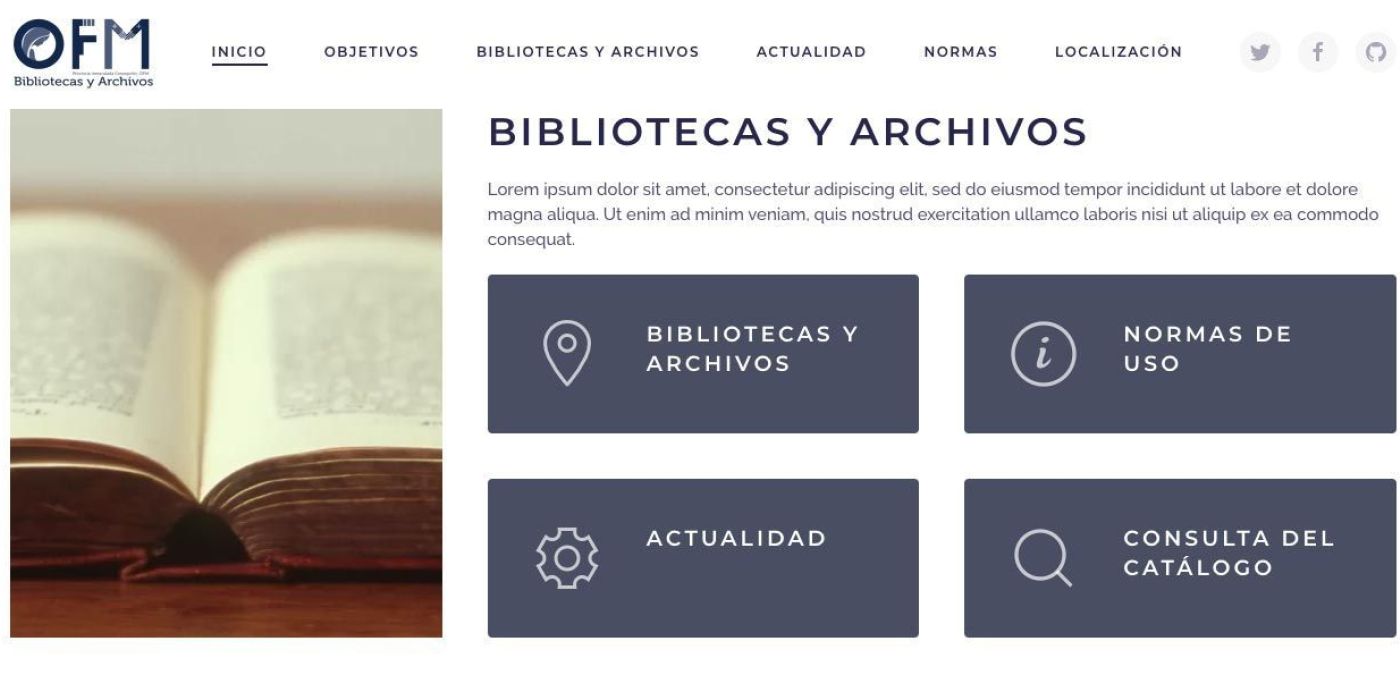 Nueva web. Bibliotecas y archivos de la Provincia